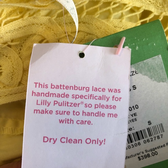 NWT LILLY PULITZER FOLEY LACE SMALL STARFRUIT YELLOW GORGEOUS!! MSRP $398 - Picture 12 of 15